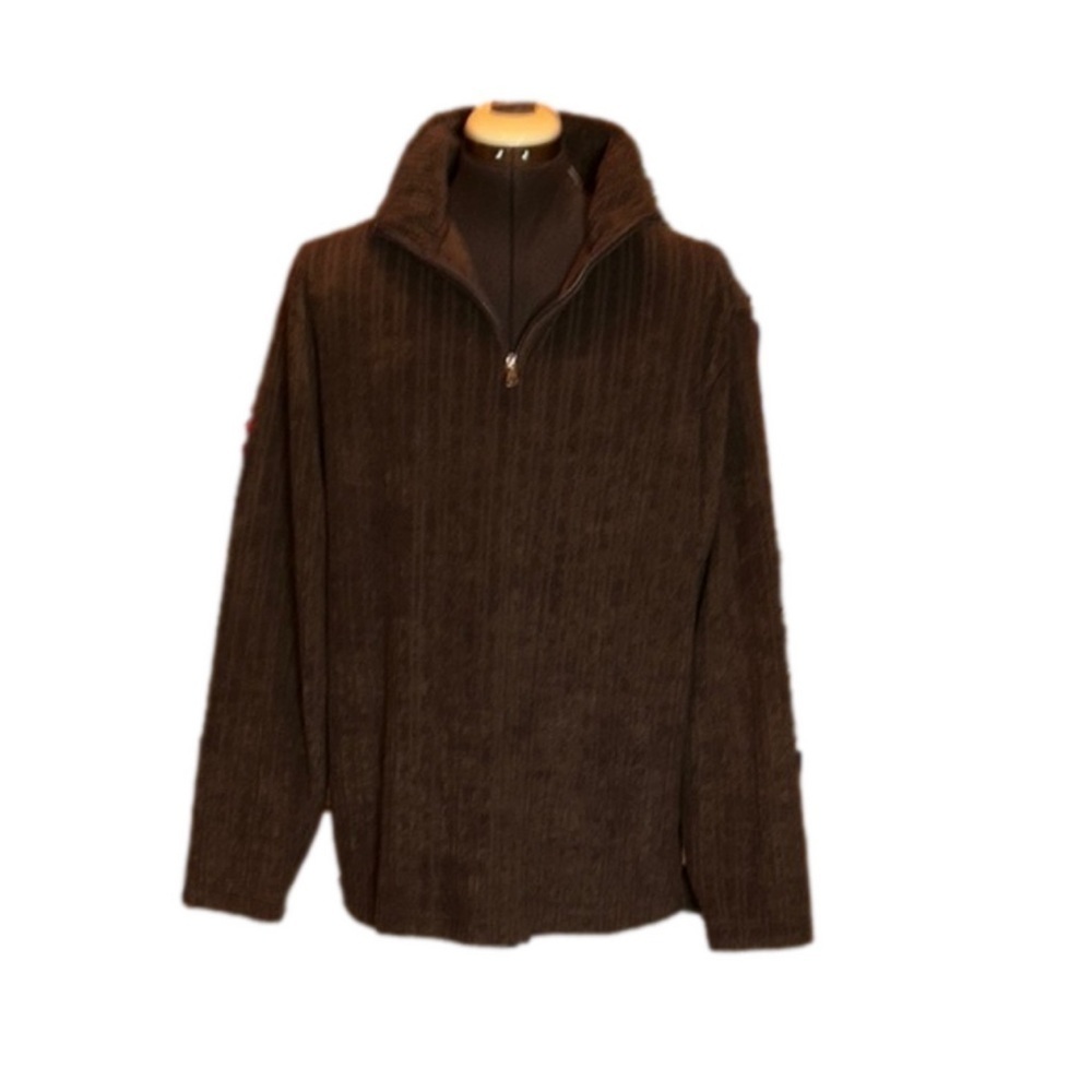 CONCEPTS by CLAIBORNE Vintage Chocolate Brown Velour Pull Over Sweater Size XL - Picture 5 of 9